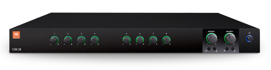 8 In / 2 Out Fanless Commercial Mixer with Euroblock Connectors