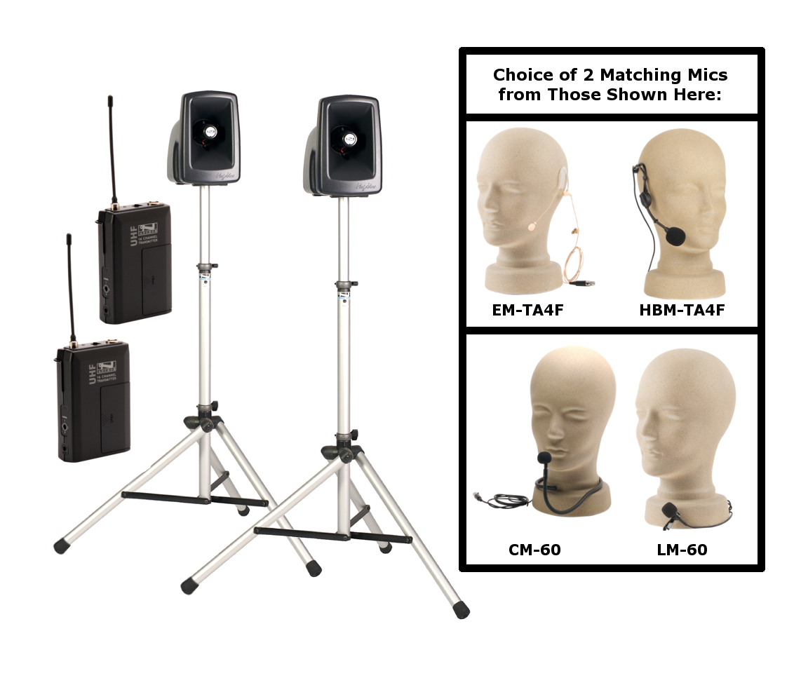 Portable PA Package with Companion Speaker and 2 BP-8000 Transmitters