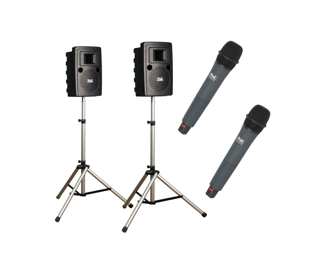 Portable Sound System with 2 WH-8000 Handheld Mic/Transmitters