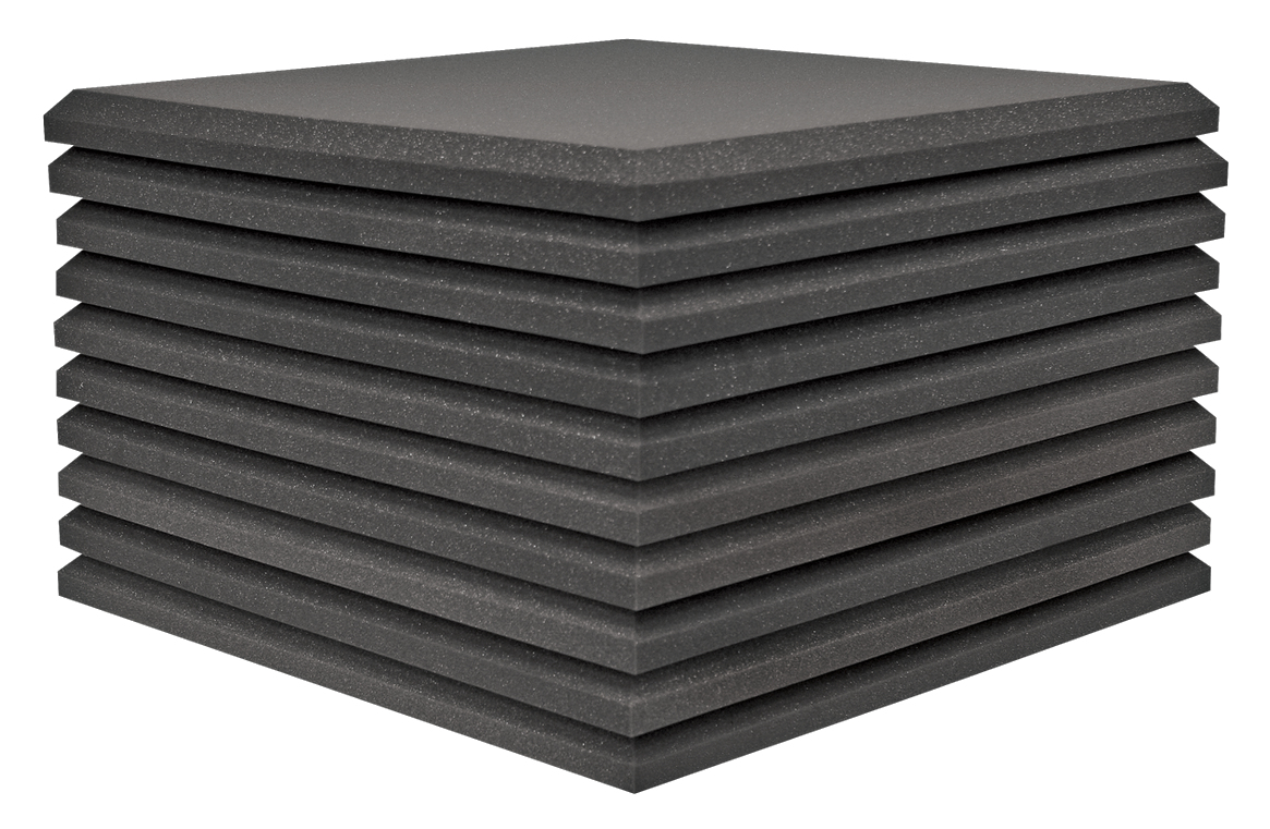 10-Pack 2'x2'x1.5" StudiofoamPro in Charcoal