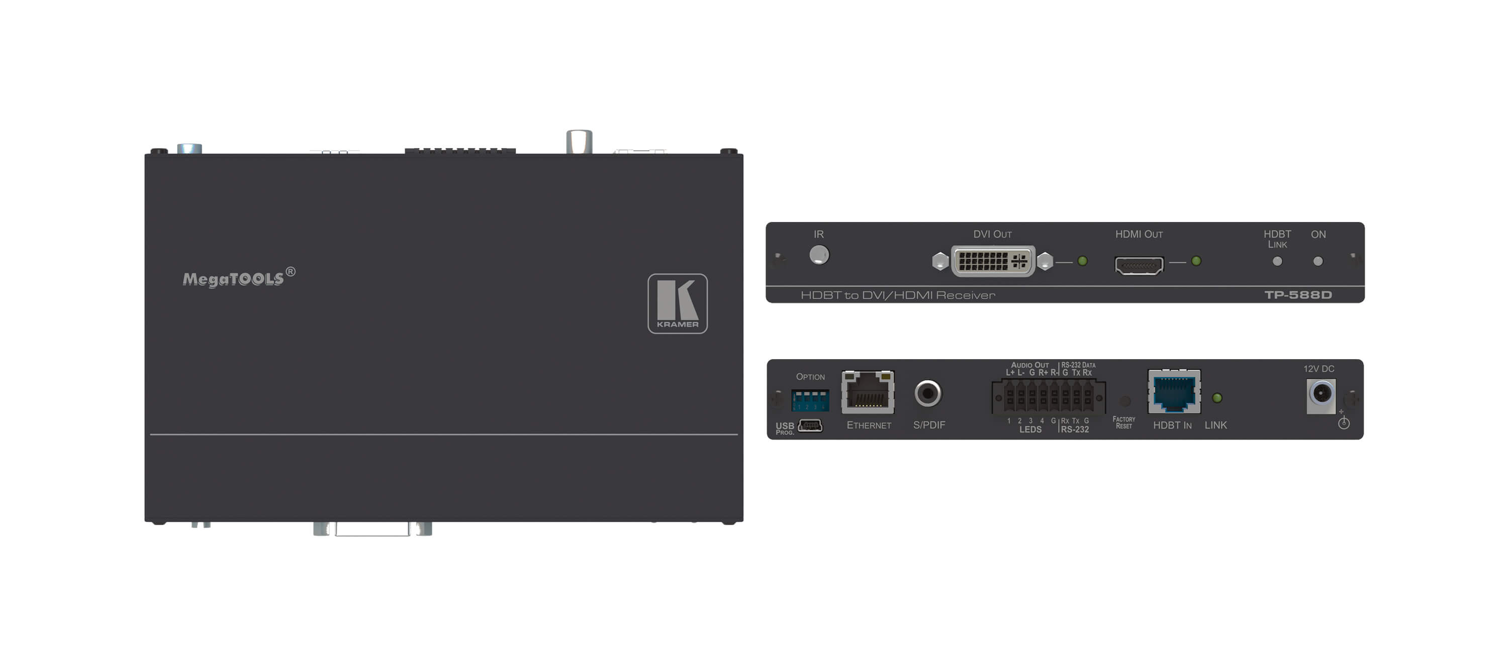 HDMI/DVI, Audio & Data over HDBaseT Twisted Pair Receiver