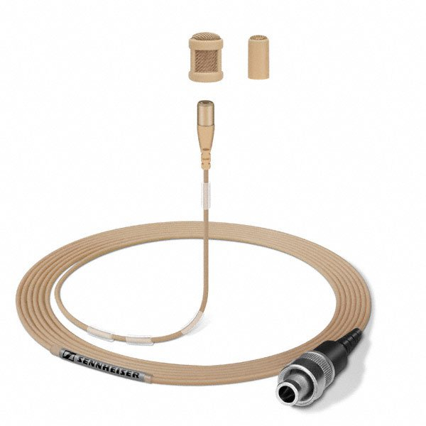 Beige Lavalier Microphone with Clip and Case
