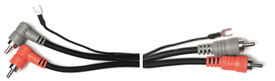 Audio Cable, Dual RCA Male to Right-Angle Dual RCA Male, with Ground, 3.3 Feet