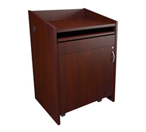 L2 Series Lectern, 28"W, 25"D, Grained Dark Cherry Finish, with Connectivity