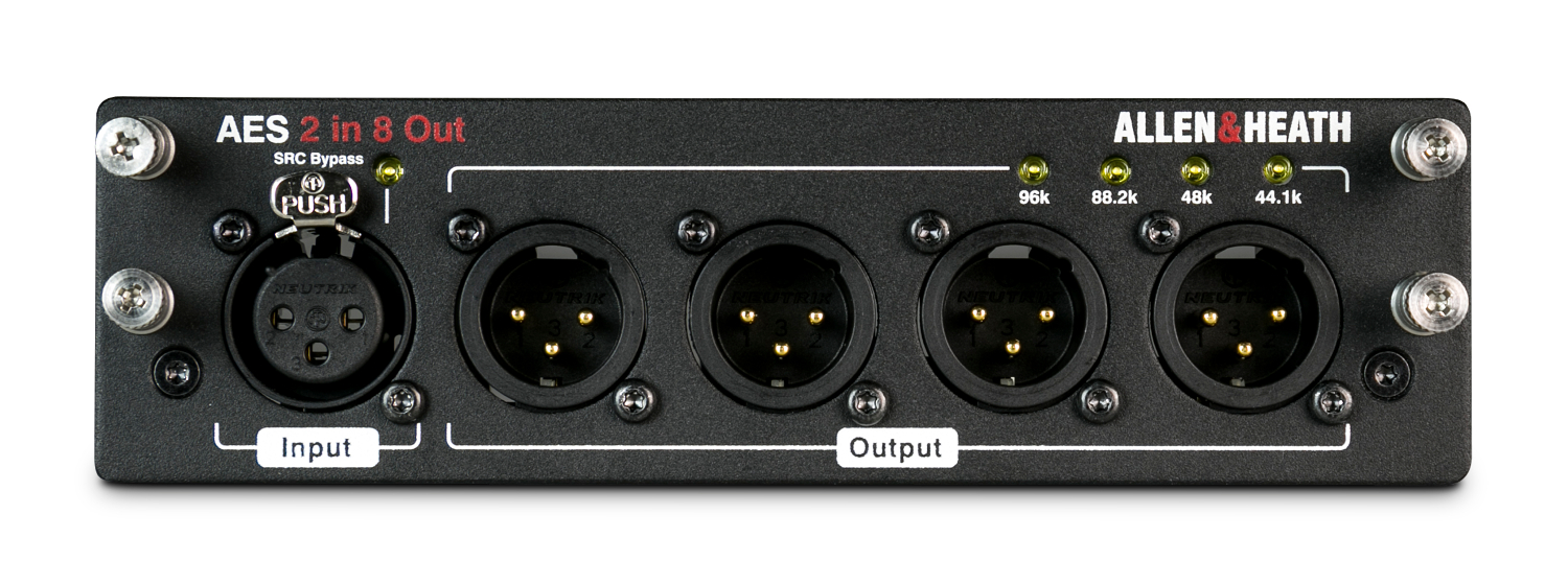 AES3 Card with 2 In and 8 Out, for dLive