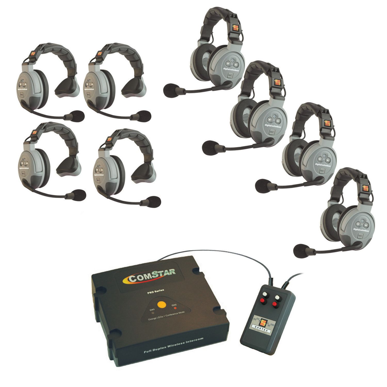 XT-Plus Com-Center with Interface and 8 COMSTAR Headsets