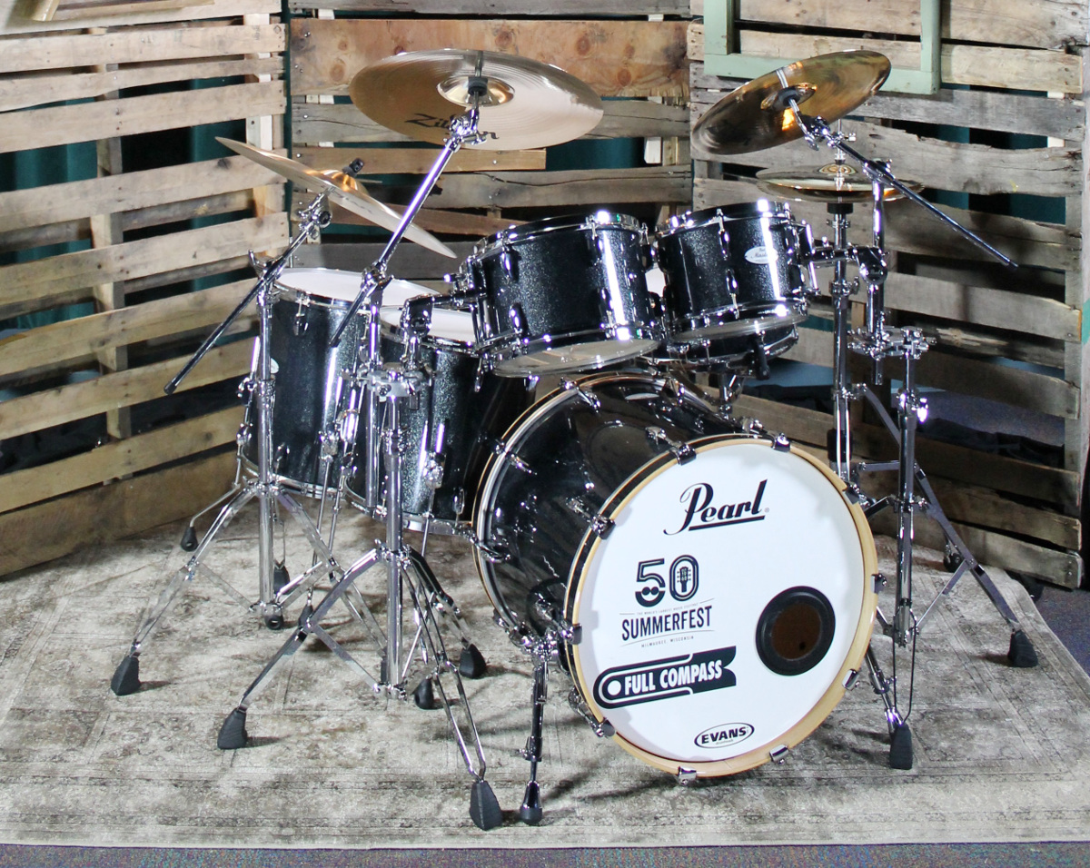 6-Piece Music City Custom MRV Shells with Charcoal Black Sparkle Finish
