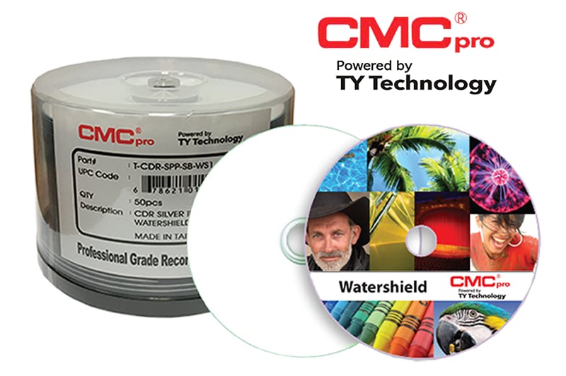 50-Disc Cakebox of 48X WaterShield White Inkjet Printable CD-R