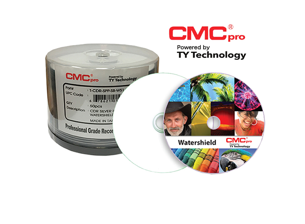 16x White Inkjet Printable, "Water Shield", 50-Disc Cakebox
