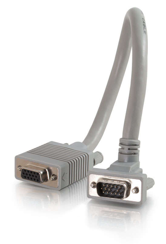 1 ft VGA M/F Monitor Extension Cable with 90° Upward-Angled Male Connector