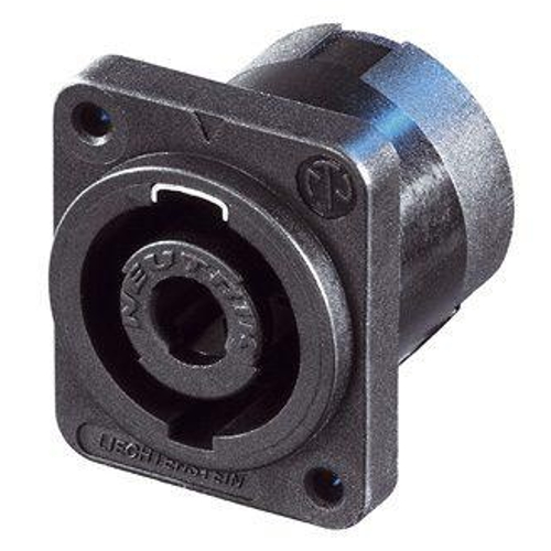 4-Pin speakON Male Panel Connector with Black D-Size Flange