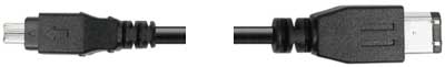 FireWire Cable (IEEE-1394 or iLink), 4-Pin to 6-Pin, 15 Feet