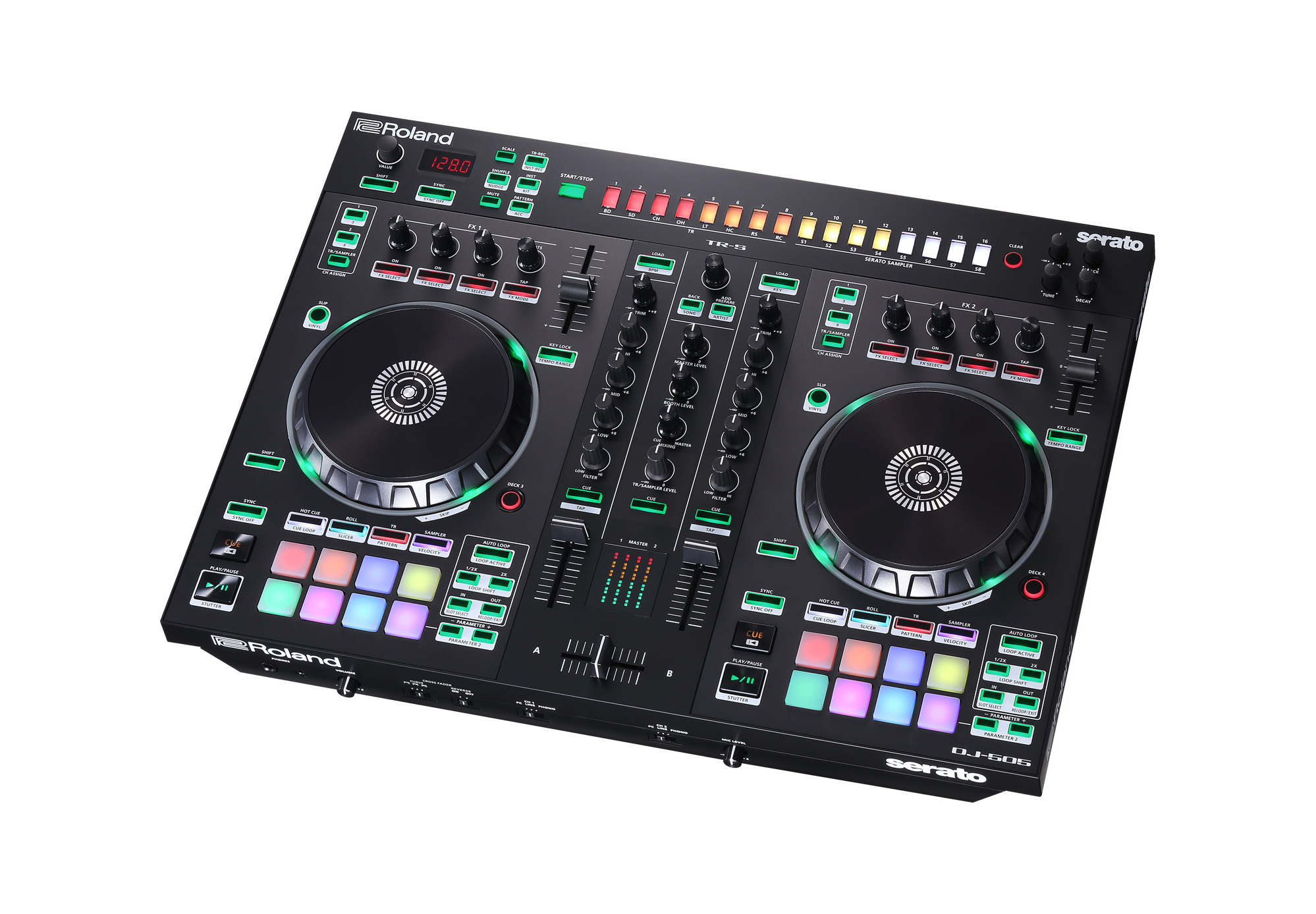 2-Channel Serato DJ Controller with Drum Machine & Sequencer