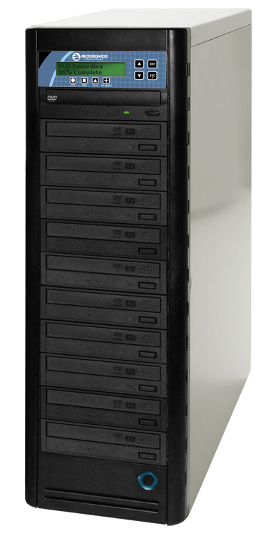 16x DVD/48x CD Duplicator with 10 Sony Optiarc Recorders & Built-in LCD Screen