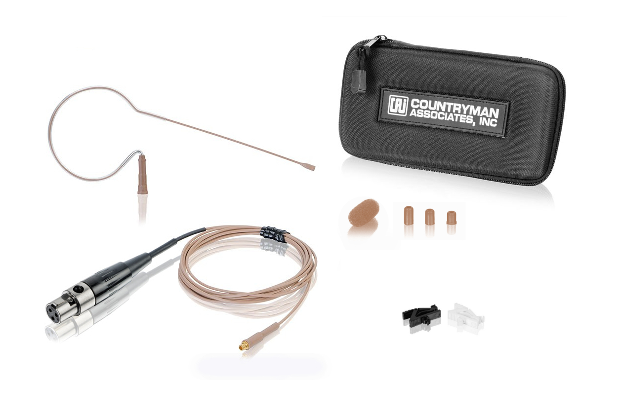 Omnidirectional Earset Mic for Samson, TA3F Connector, Tan