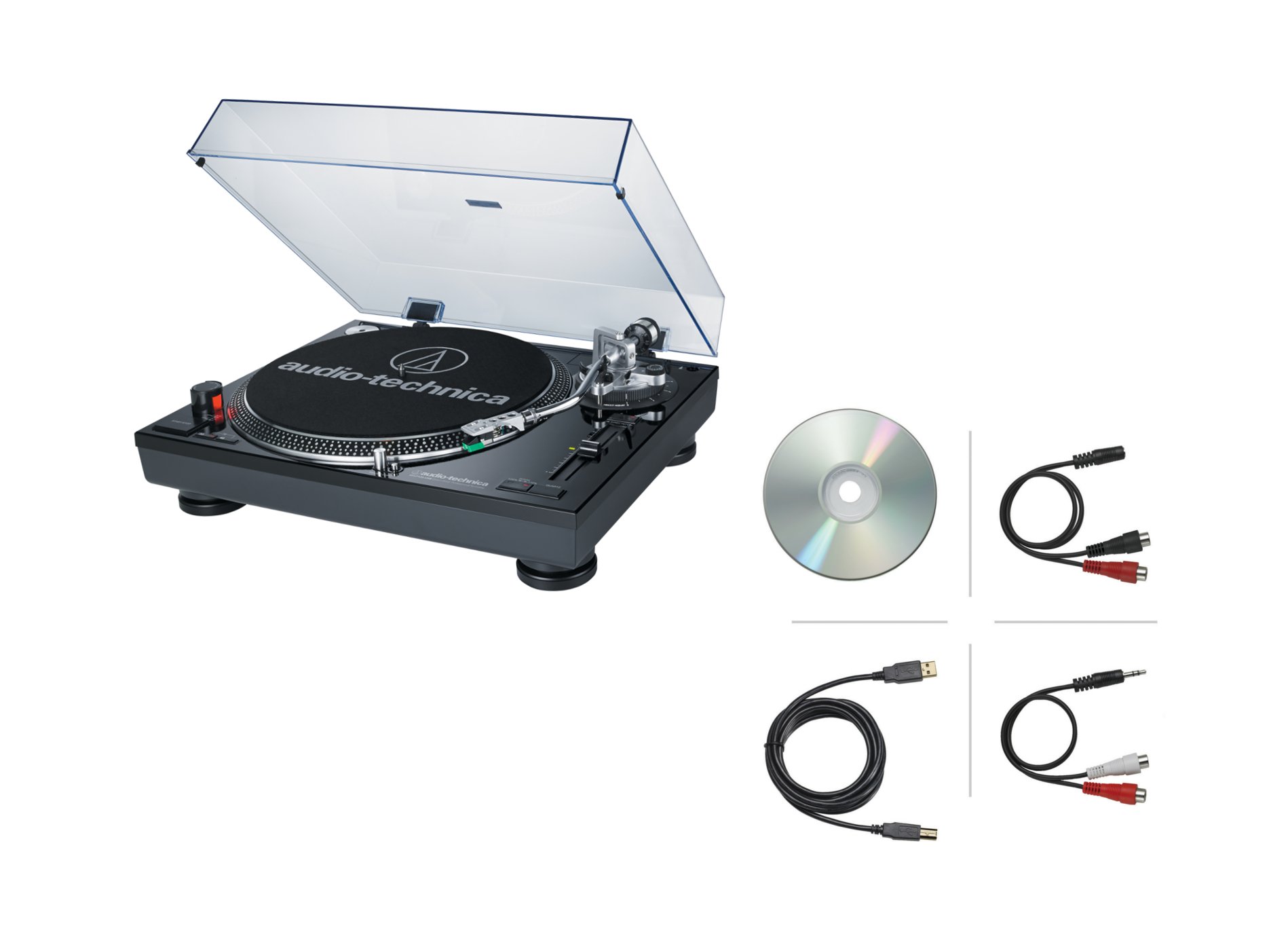 Black Direct Drive Professional Turntable with USB Output