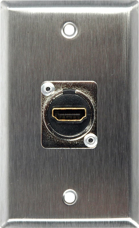 Single Gang Gray Lexan Wall Plate with (1) HDMI Feed-Thru Connector