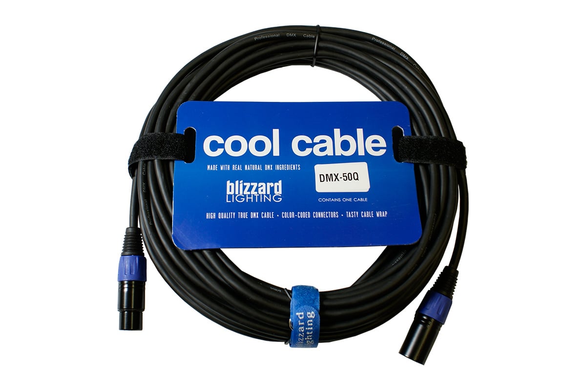 50 ft. 22AWG 3-Pin XLR-M to XLR-F 120 Ohm DMX Cable