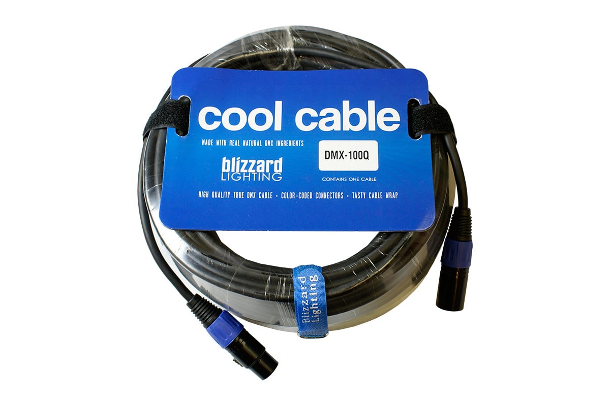 100' 22AWG 3-Pin XLR-M to XLR-F 120 Ohm DMX Cable