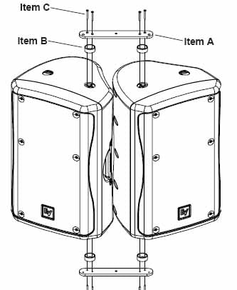 Array Bracket Kit for Two EV ZX5 Loudspeakers, White Finish