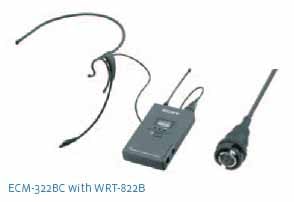Head Mic with Sony 4-pin connector (SMC9-4P) for use with the WRT-8B/822A/822B bodypack transmitter