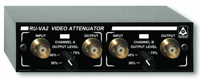 Dual-Channel Adjustable Video Attenuator - BNC, 75 Ohm In/Out