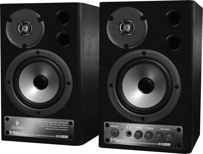 Pair of 2-Way Active Digital Monitor Speakers, 10-Watts/ea