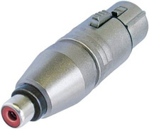 Female XLR to Female RCA Connector, Wired