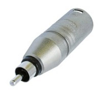 Male XLR to Male RCA Connector, Wired