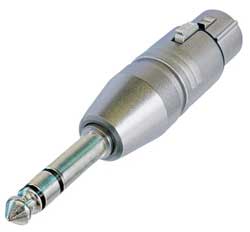 Wired XLR-F to Stereo 1/4" Connector Adapter