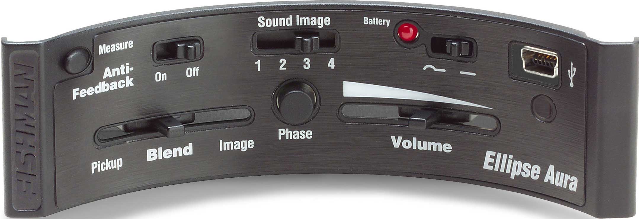 Ellipse Aura Acoustic Guitar Pickup and Preamp with Aura Acoustic Imaging Technology, Wide Undersaddle Pickup