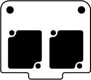 Aluminum Mini Panel, Black, with 2 Connectrix Mounts