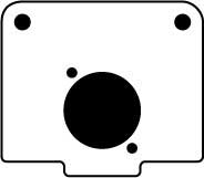 Aluminum Mini Panel, Black, with 1 Neutrik Mount, Centered