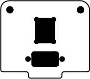 Aluminum Mini Panel, Black, with 1 ICC Mount and 1 15-Pin Mount, Centered