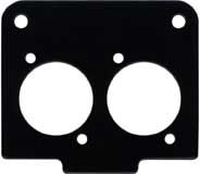 Aluminum Mini Panel, Black, with 2 Switchcraft Mounts