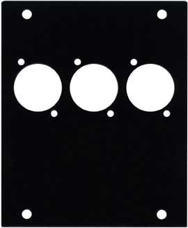 Aluminum Stage Pocket Panel, Black, with 3 Switchcraft Mounts