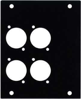 Aluminum Stage Pocket Panel, Black, with 4 Switchcraft Mounts