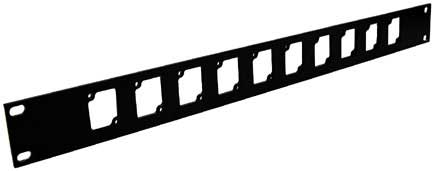 Aluminum Rack Panel, 1 RU, Black, 10 Connectrix Connectors