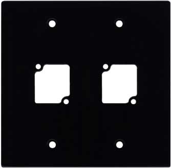 Double Gang Wall Panel with 2 Connectrix Mounts, Black