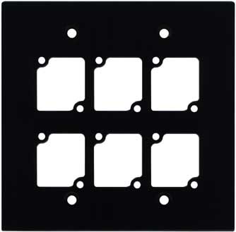 Double Gan Wall Panel with 6 Connectrix Mounts, Black