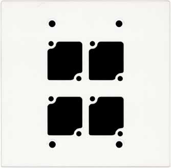 Double Gang Wall Panel with 4 Connectrix Mounts, White