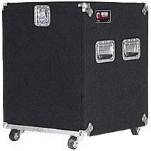 Carpeted Rack Case w/ Wheels, 12 RU