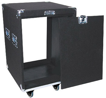 Carpeted Rack Case w/ Wheels, 14 RU