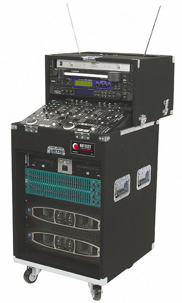 Carpeted Slide-Style CD DJ Case w/ Wheels, 4 RU + 8 RU + 12 RU
