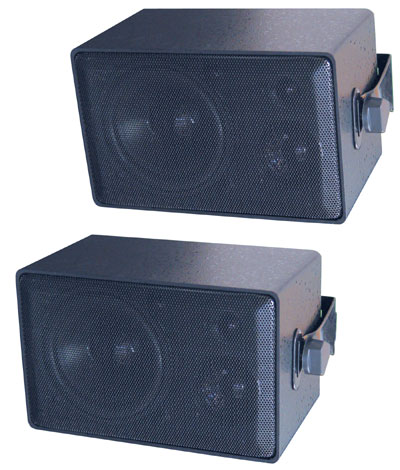 Pair of 4" Weatherproof 3-Way Mini Installation Speakers