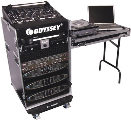 ATA Combo Rack Case with Wheels + Table, 11 RU + 16 RU