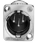 Connector XLR-M 3p Square Panel, Nickel/Silver
