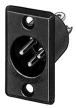 Conn XLR-M 3p Rect. Blk/Gold