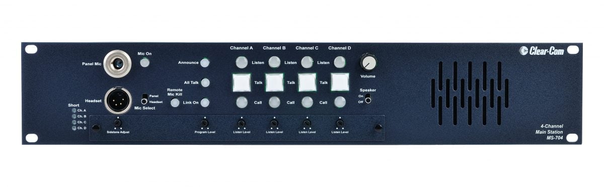 Main Intercom Station with Power Supply, 4 Channel