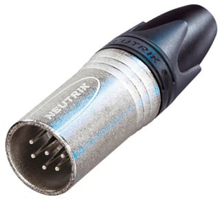 X Series 6-Pin XLR-M Cable Connector - Switchcraft Pin Layout, Nickel Housing, Silver Contacts